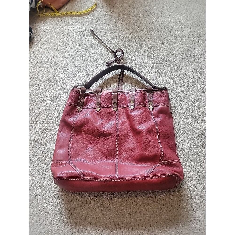 Lucky Brand Big Red Leather Tote / Purse - Picture 5 of 16